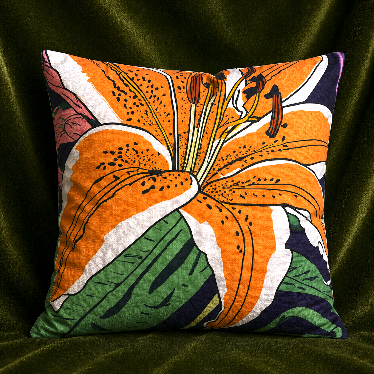 Oniyuri 鬼百合 | Handmade Cotton-Linen Cushion Cover